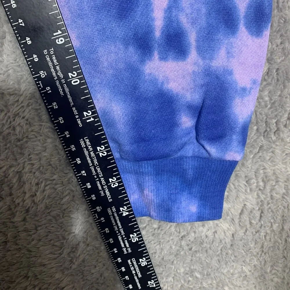 Justice‎ Joggers Girls Size 10 Green Purple Tie Dye Glitter Logo Sweatpants NEW
